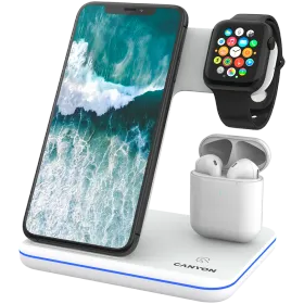 Wireless Charger CANYON WS-302, 15 W, White — Image №1