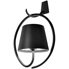 ZAFFERANO POLDINA WALL LAMP WITH HOOK 125x265x200 MATT DARK GRAY 2.2W LED 185/203 lm. — Image №1