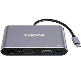 CANYON  DS-14  USB Hub 8 in 1 USB C hub Σκούρο Γκρι — Εικών №1