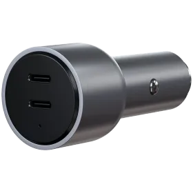 SATECHI Car Adapter 2*USB-C, 40 W, Space Gray — Image №1