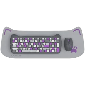 CANYON HSET-W6 Keyboard, Wireless, Violet — Image №1