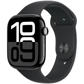 Apple Watch Series 10 GPS, 42mm, Jet Black, Black Sport Band, S/M — Image №1