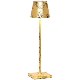 ZAFFERANO POLDINA PRO MICRO TABLE LAMP 70x275mm. CRACKLE GOLDEN LEAF-1.8W-DYNAMIC WHITE — Εικών №1