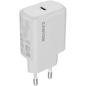 CANYON OnCharge 200 Power Adapter USB-C, 20 W, White USB Type C — Image №1