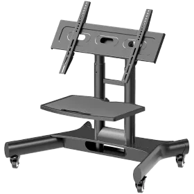 ONKRON Tilting Mobile TV Stand TV Cart for 32"-70" up to 45 kg Interactive Screens, Black VESA: 100x100 - 600x400 — Image №1