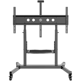 Κινητή βάση τηλεόρασης ONKRON Rolling TV Cart for 50"-100" Screens up to 130 kg, Μαύρο VESA: 200x200 - 1000x600 — Εικών №1