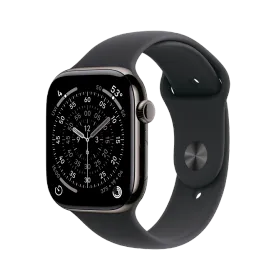 Apple Watch Series 11 GPS, 46мм, Slate Titanium, Черный спортивный ремешок, M/L — Изображение №1 Apple Watch Series 11 GPS, 46мм, Slate Titanium, Черный спортивный ремешок, M/L — Изображение №1