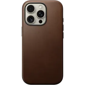 NOMAD Case Modern Leather with MagSafe, Brown for iPhone 16 Pro — Image №1