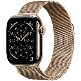 Apple Watch Series 11 GPS, 42мм, Gold Titanium, Gold Milanese Loop — Изображение №1