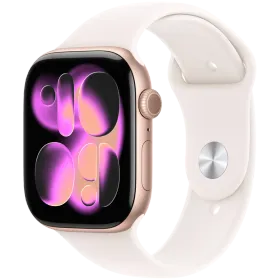 Apple Watch Series 11 GPS, 46χιλ., Rose Gold Aluminium, Light Blush Sport Band, S/M — Εικών №1