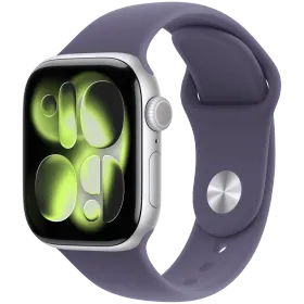 Apple Watch Series 11 GPS, 42χιλ., Silver Aluminium, Purple Fog Sport Band, S/M — Εικών №1