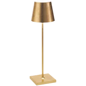 ZAFFERANO POLDINA PRO TABLE LAMP 111x380mm. GOLDEN LEAF 2.2W LED 185/203lm. — Εικών №1