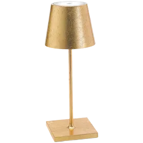 ZAFFERANO POLDINA MINI PRO TABLE LAMP 111x300mm. GOLDEN LEAF 2.2W LED 185/203 lm. — Εικών №1