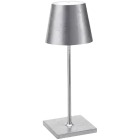 ZAFFERANO POLDINA MINI PRO TABLE LAMP 111x300mm. SILVER LEAF 2.2W LED 185-203lm. — Εικών №1