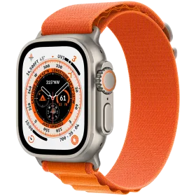 Apple Watch Ultra GPS + Cellular, 49mm, Natural, Orange Alpine Loop, Small — Изображение №1