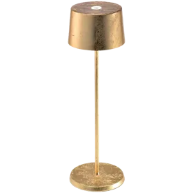 ZAFFERANO OLIVIA PRO TABLE LAMP 110x350mm. PAINTED GOLDEN LEAF 2.2W LED 150lm. — Изображение №1