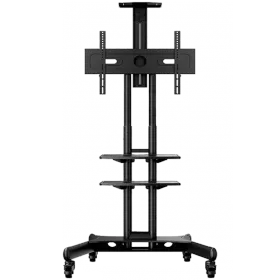 ONKRON Mobile TV Stand Rolling Cart 3 Shelves  for 40"-70" TVs up to 60,5 kg, Black VESA: 100x100 - 600x400 — Image №1