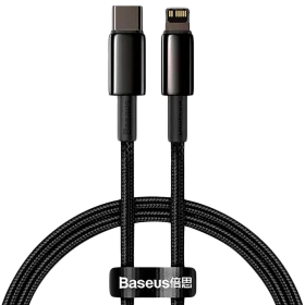 BASEUS USB-C to Lightning Cable, 2 m, Black — Image №1