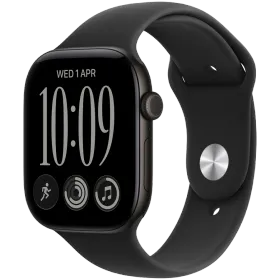 Apple Watch Series 12 GPS, 46χιλ., Μαύρος, Μαύρο αθλητικό λουράκι, M/L — Εικών №1