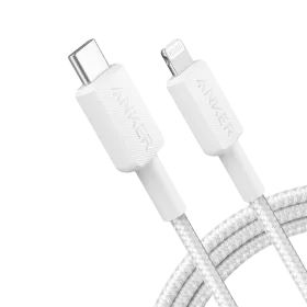 USB-C to Lightning Cable ANKER, Braided, 0.9 m, White — Image №1