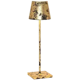 ΕΠΙΤΡΑΠΕΖΙΟ ΦΩΤΙΣΤΙΚΟ ZAFFERANO POLDINA PRO 111x380mm, Negro Crackle Golden Leaf — Εικών №1