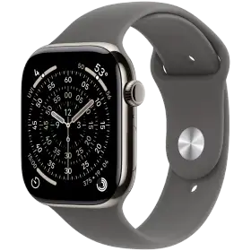 Apple Watch Series 11 GPS, 46χιλ., Natural Titanium, Stone Grey Sport Band, S/M — Εικών №1 Apple Watch Series 11 GPS, 46χιλ., Natural Titanium, Stone Grey Sport Band, S/M — Εικών №1