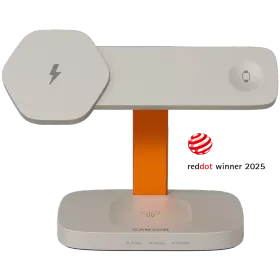 CANYON WCS-310 Wireless Charger, 15 W, Light Grey/Orange — Image №1