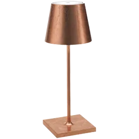 ZAFFERANO POLDINA MINI PRO TABLE LAMP 111x300mm. COPPER LEAF 2.2W LED 185-203lm. — Εικών №1