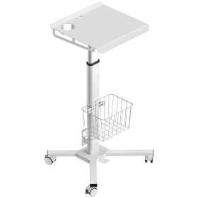 ONKRON Height Adjustable Laptop Desk Utility Medical Cart with Wheels up to 30 kg, White — Image №1