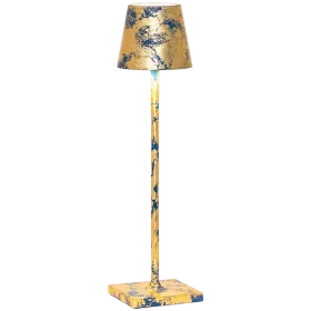 ZAFFERANO POLDINA PRO MICRO TABLE LAMP 70x275mm. CRACKLE GOLDEN LEAF-1.8W-DYNAMIC WHITE — Εικών №1