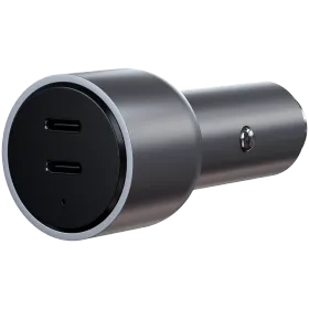 SATECHI Car Adapter 2*USB-C, 40 W, Space Gray — Image №1