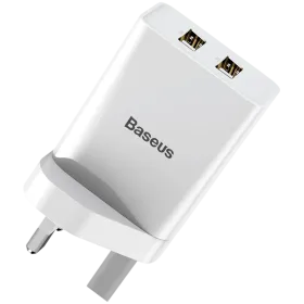 BASEUS Power Adapter 2*USB Type A, White — Image №1