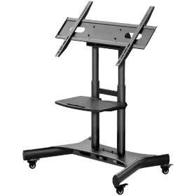 ONKRON Tilting Mobile TV Stand TV Cart for 50"-83"  up to 70 kg Interactive Screens, Black VESA: 100x100 - 800x500 — Image №1