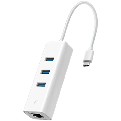 TP-LINK USB Type-C 3-Port Hub & Gigabit Ethernet Adapter Λευκό — Εικών №1