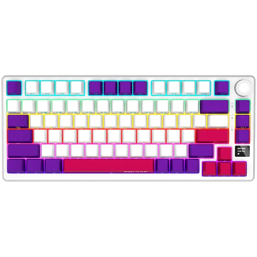 LORGAR KBP7075W Gaming Keyboard, Wireless, White, EN — Image №1