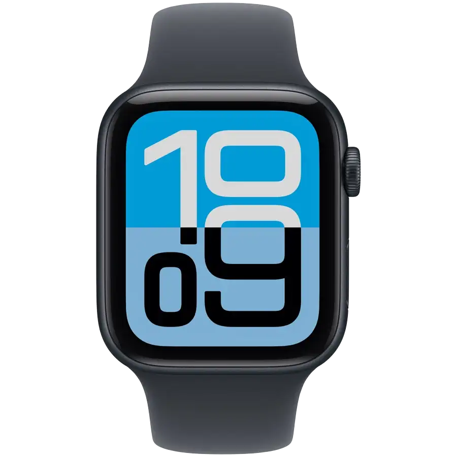 Apple Watch SE GPS Gen.3, 44χιλ., Μεσάνυχτα, Dark Blue Rubber Strap, S/M — Εικών №2