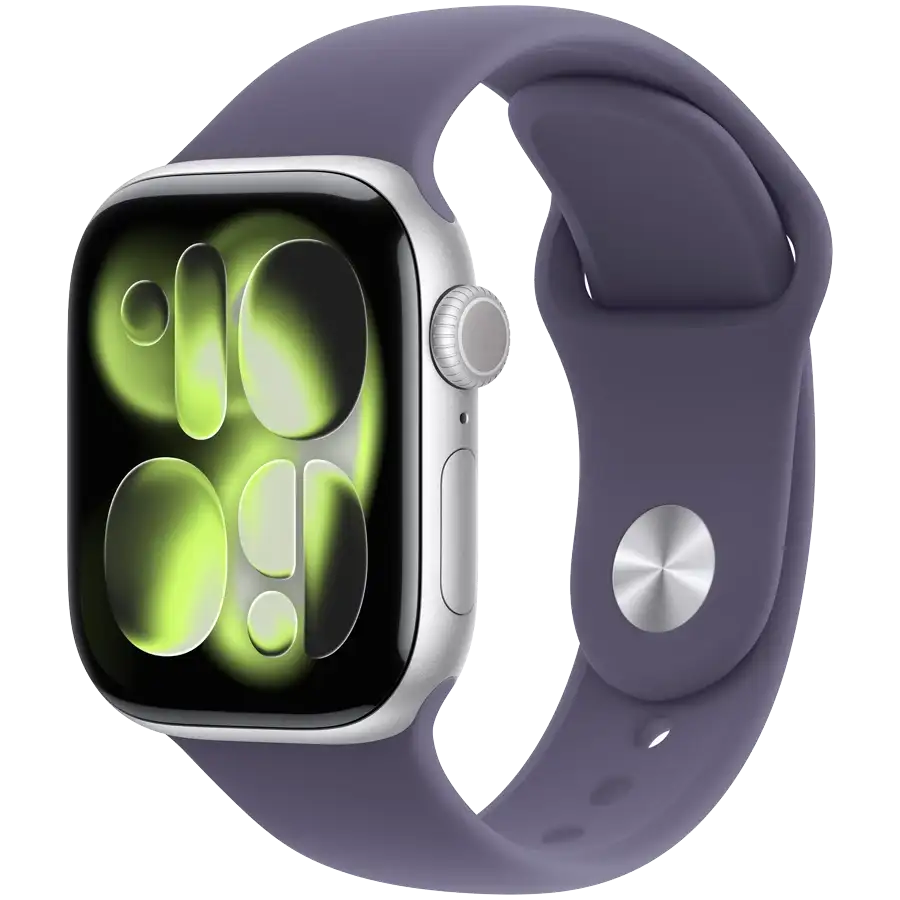 Apple Watch Series 11 GPS, 42мм, Silver Aluminium, Purple Fog Sport Band, S/M — Изображение №1