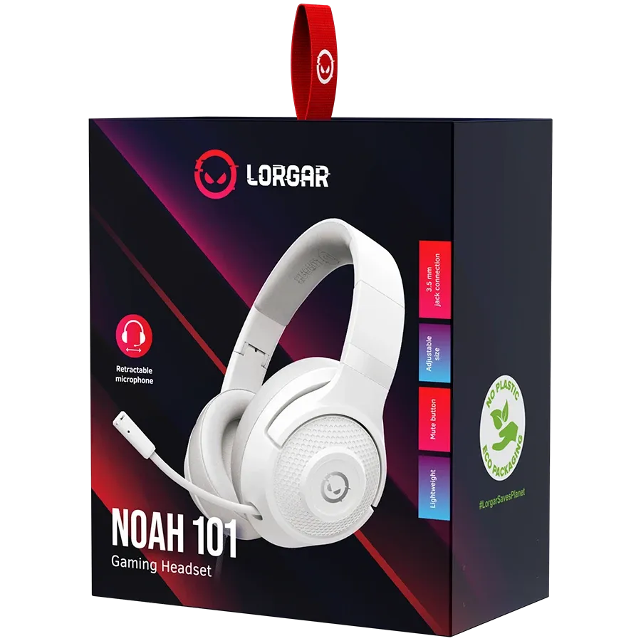 Headset LORGAR Noah 101 with Microphone, White — Изображение №7
