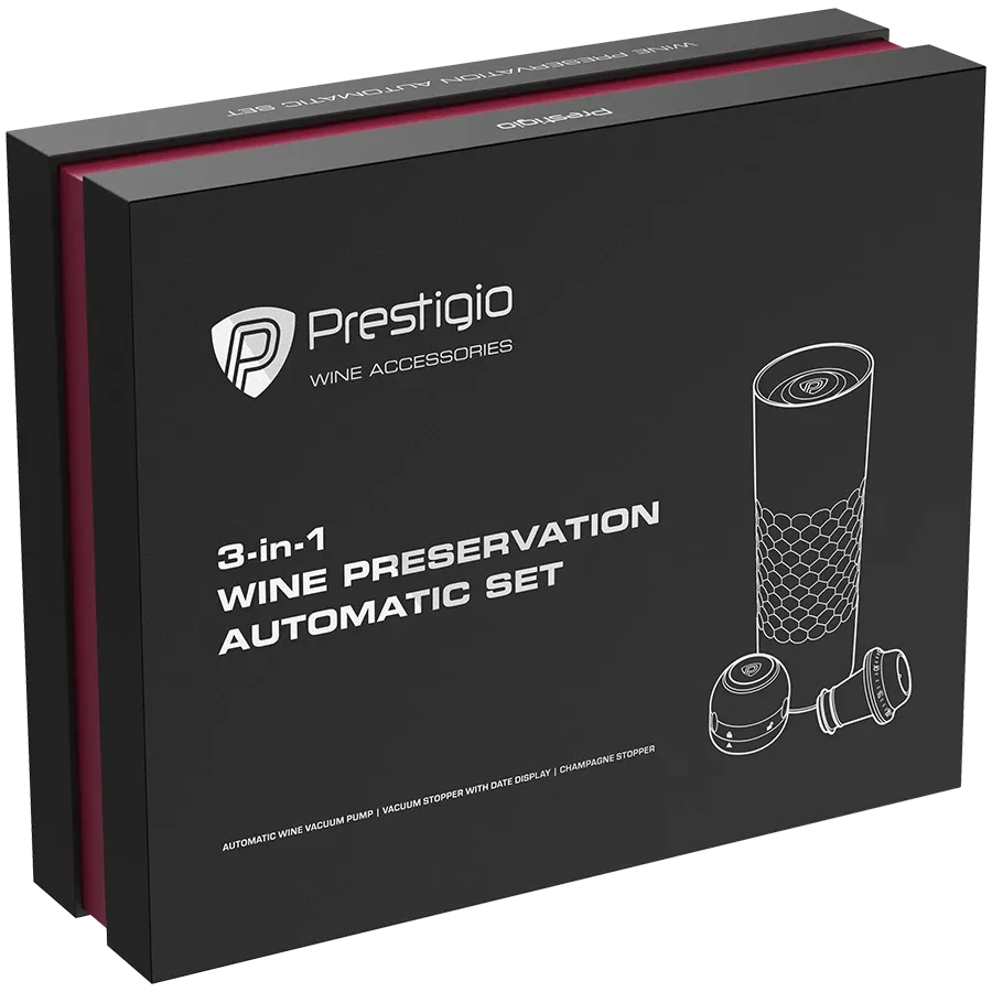 PRESTIGIO , ЧёрныйElectric Vacuum Wine Stopper with 2 stoppers — Изображение №11 PRESTIGIO , ЧёрныйElectric Vacuum Wine Stopper with 2 stoppers — Изображение №11