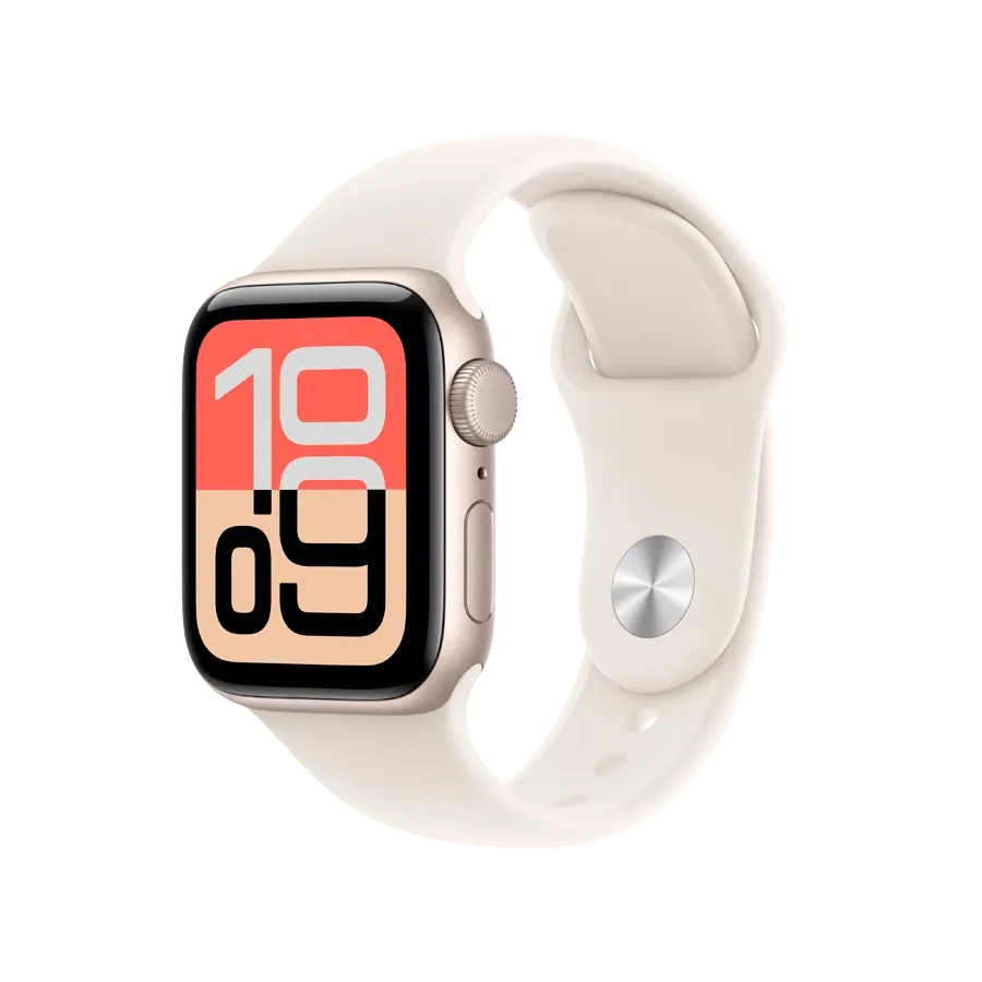 Apple Watch SE GPS Gen.3, 40мм, Золотой, Спортивный ремешок Starlight, M/L — Изображение №1