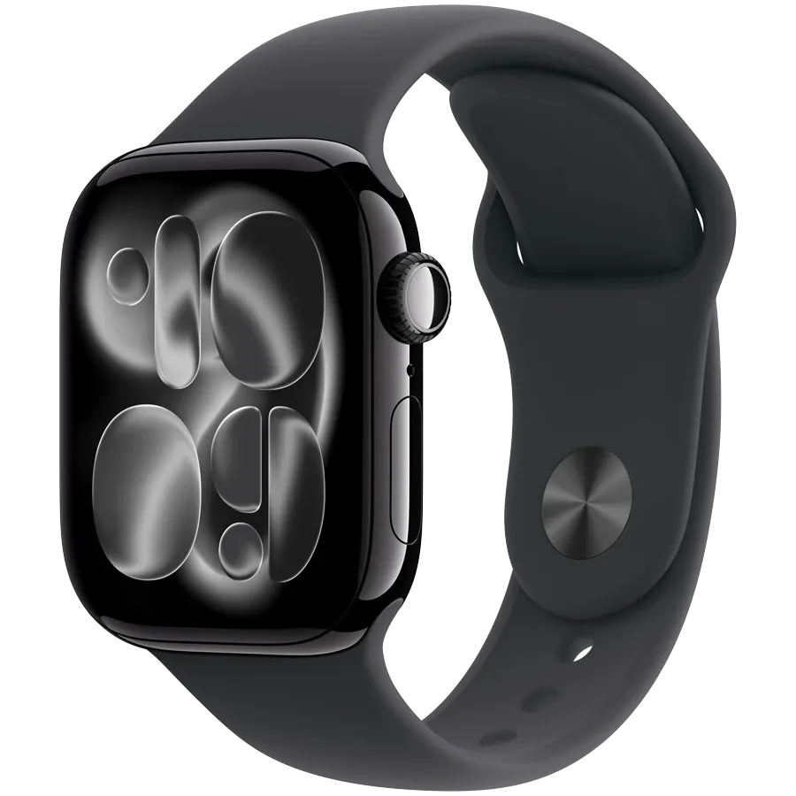 Apple Watch Series 11 GPS, 42mm, Jet Black Aluminium, Black Sport Band, S/M — Image №1