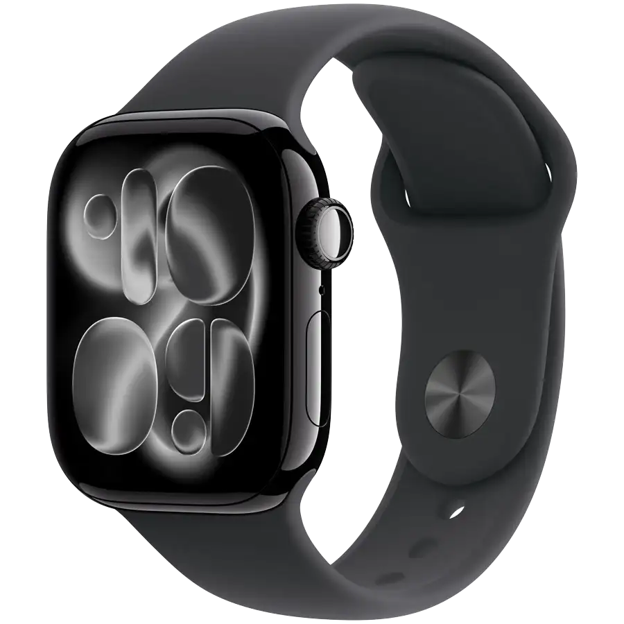 Apple Watch Series 11 GPS, 42mm, Jet Black, Black Sport Band, S/M — Image №1