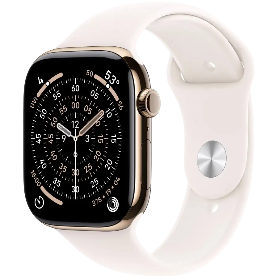 Apple Watch Series 11 GPS + Cellular, 46мм, Rose Gold Aluminium, Светлый розовый спортивный ремешок, S/M — Изображение №1