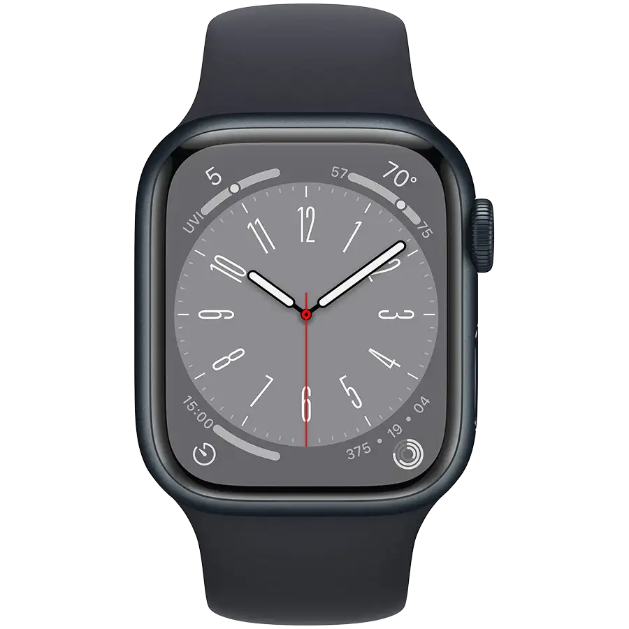 Apple Watch Series 8 GPS, 41mm, Midnight, Midnight Sport Band — Image №3 Apple Watch Series 8 GPS, 41mm, Midnight, Midnight Sport Band — Image №3