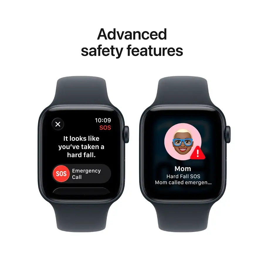 Apple Watch SE GPS Gen.3, 44mm, Midnight, Dark Blue Rubber Strap, S/M — Image №7