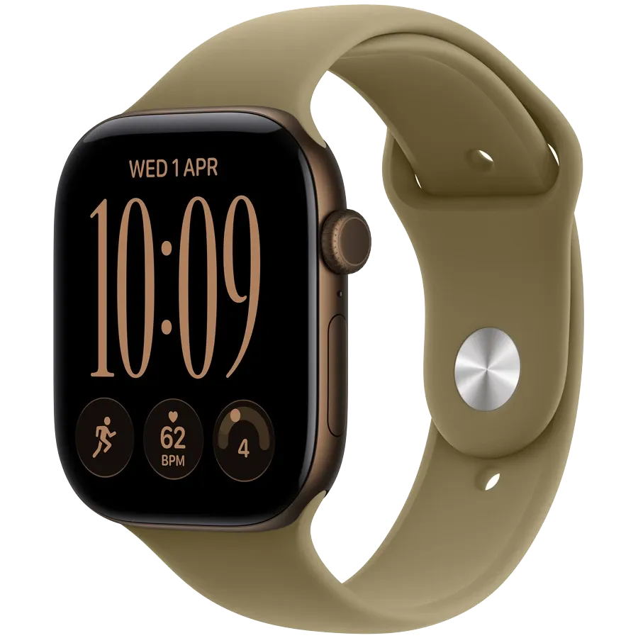 Apple Watch Series 12 GPS, 42χιλ., Dark Bronze, Olive Sport Band, M/L — Εικών №1