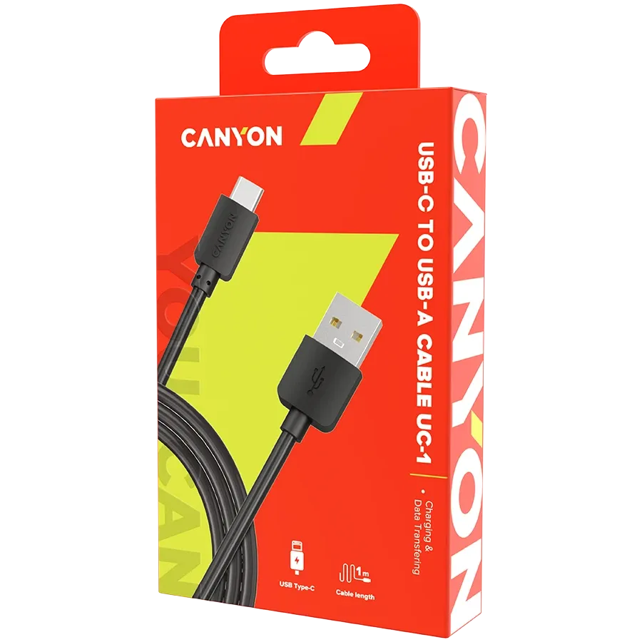 CANYON Кабель USB, 1 м, Чёрный — Изображение №2