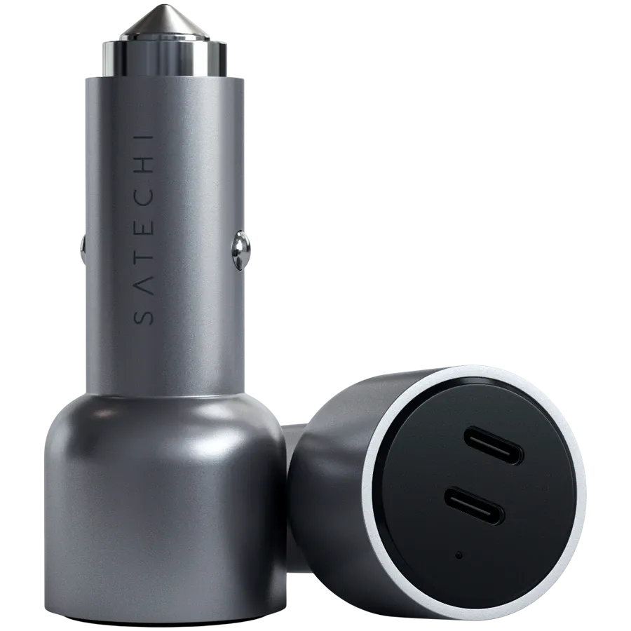 SATECHI Προσαρμογέας Αυτοκινήτου 2*USB-C, 40 βατ, Space Gray — Εικών №3