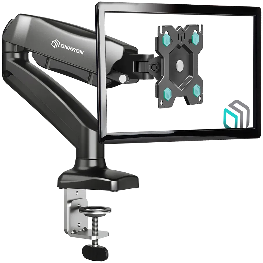 ONKRON Monitor Desk Mount for 13" to 32"  LCD LED OLED Screens up to 8 kg, Black — Image №1