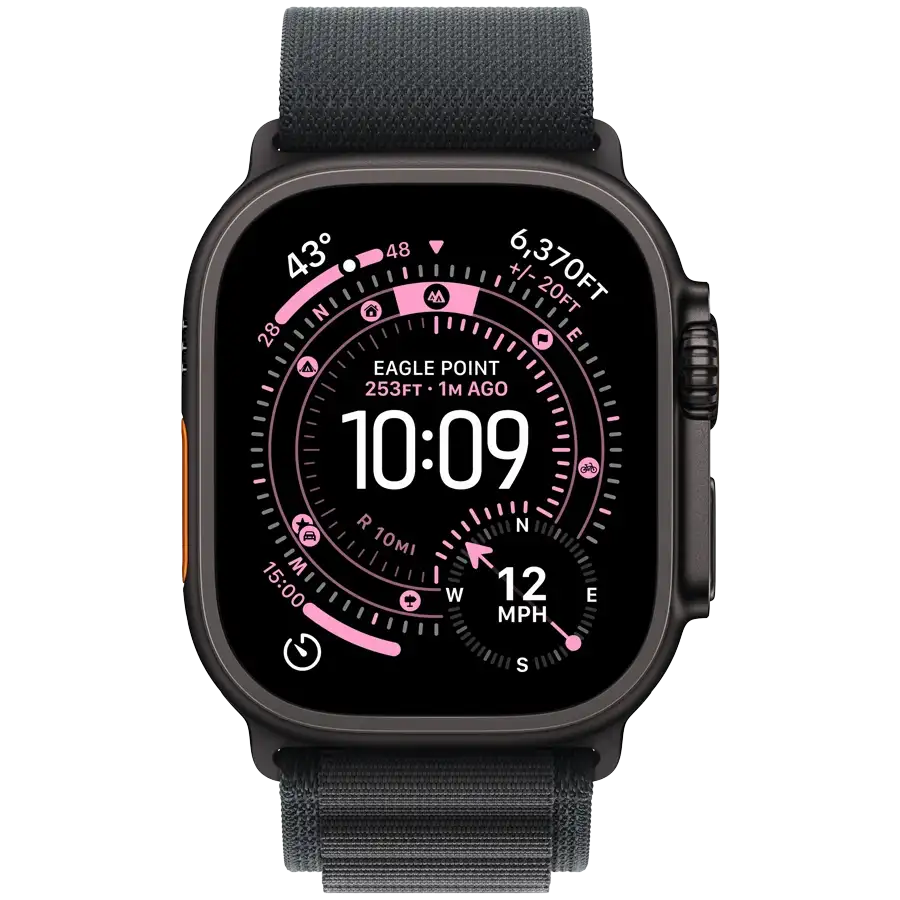 Apple Watch Ultra 3, 49χιλ., Μαύρος, Black Alpine Loop, Medium — Εικών №2